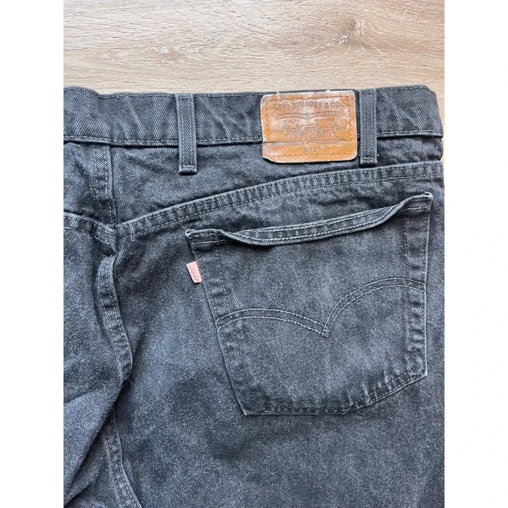 Levi's Loose Jeans Mens 44x32 Black Denim Cotton Dark Wash Mid Rise Dark Wash